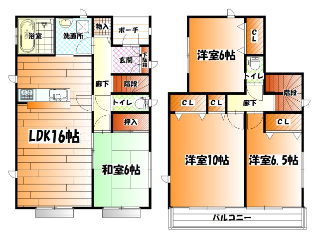Floor plan. 26,800,000 yen, 4LDK, Land area 153.52 sq m , Building area 105.16 sq m