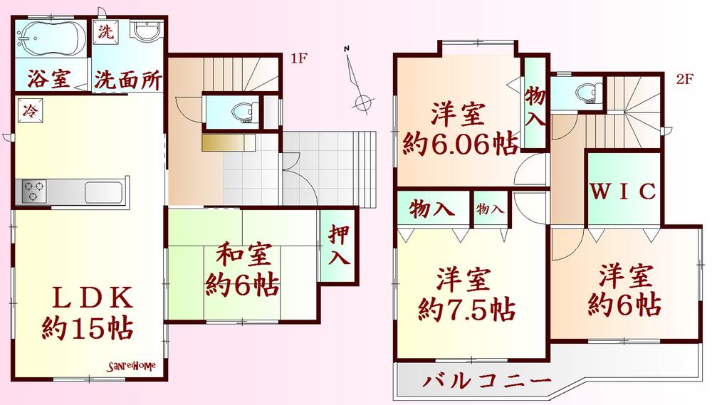 Floor plan. 20.4 million yen, 4LDK, Land area 124.67 sq m , Building area 99.36 sq m