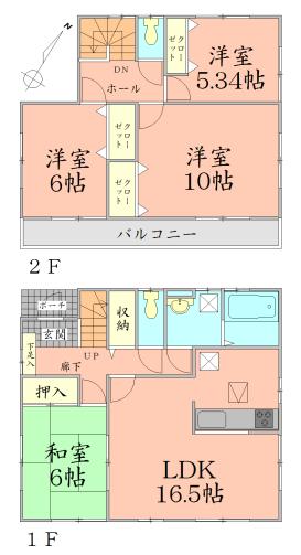 Floor plan. 33,300,000 yen, 4LDK, Land area 180.47 sq m , Building area 105.16 sq m