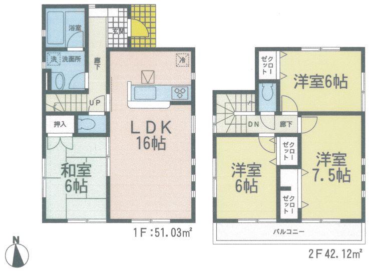 Floor plan. 27,900,000 yen, 4LDK, Land area 162.24 sq m , It is a building area of ​​93.15 sq m south-facing lighting bright Ouchi.
