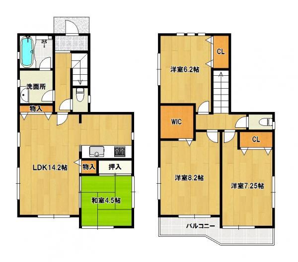 Floor plan. 22,900,000 yen, 4LDK, Land area 122.54 sq m , Building area 94.76 sq m
