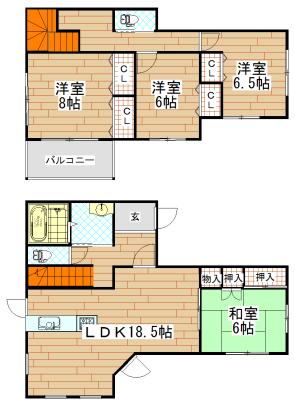 Floor plan. 25,800,000 yen, 4LDK, Land area 226.36 sq m , Building area 113.03 sq m