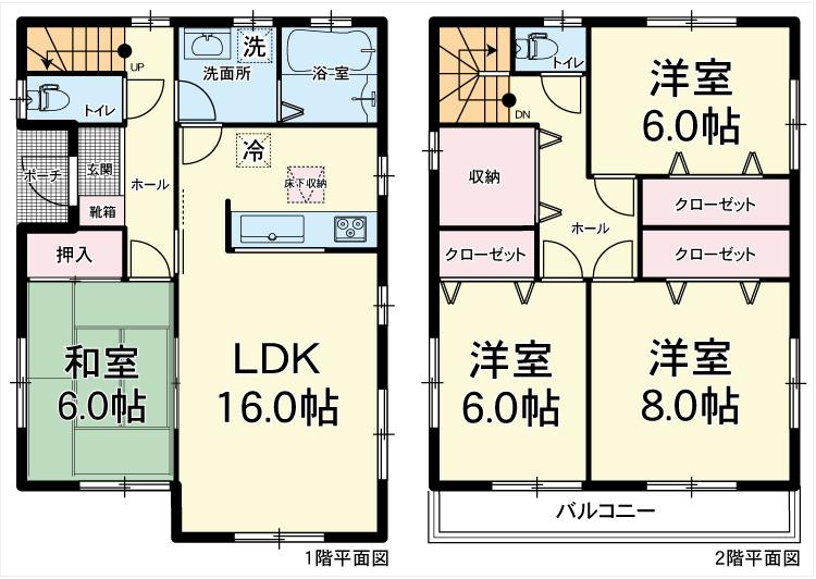 Floor plan. (1 Building), Price 25,800,000 yen, 4LDK+S, Land area 151.39 sq m , Building area 105.99 sq m