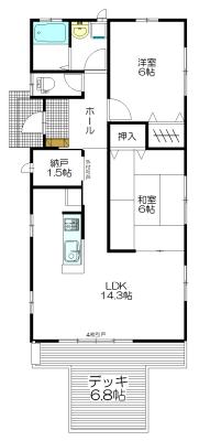 Floor plan. 14,660,000 yen, 2LDK + S (storeroom), Land area 181.22 sq m , Building area 61.27 sq m