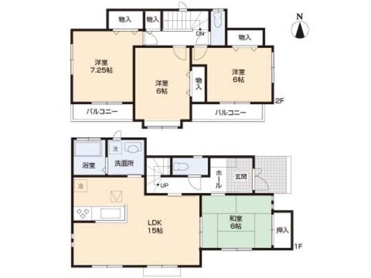 Floor plan. 19.6 million yen, 4LDK, Land area 115 sq m , Building area 96.87 sq m floor plan