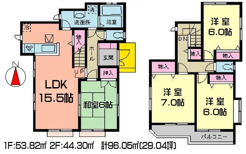 Floor plan. (1 Building), Price 18 million yen, 4LDK, Land area 186.69 sq m , Building area 98.12 sq m