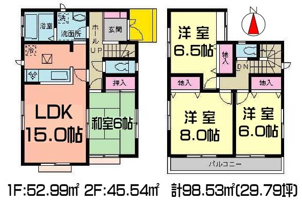 Floor plan. (4 Building), Price 17.8 million yen, 4LDK, Land area 131.17 sq m , Building area 98.53 sq m