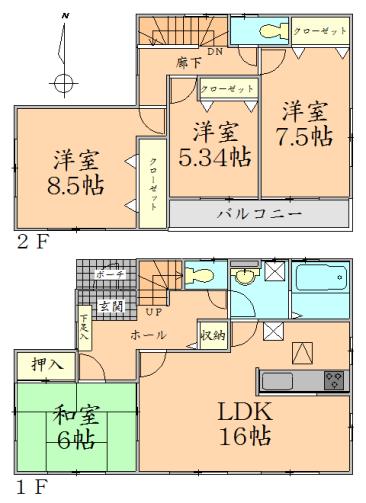Floor plan. 28.8 million yen, 4LDK, Land area 291.71 sq m , Building area 105.98 sq m