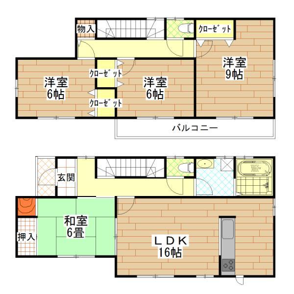 Floor plan. 50,800,000 yen, 4LDK, Land area 167.87 sq m , Building area 105.98 sq m