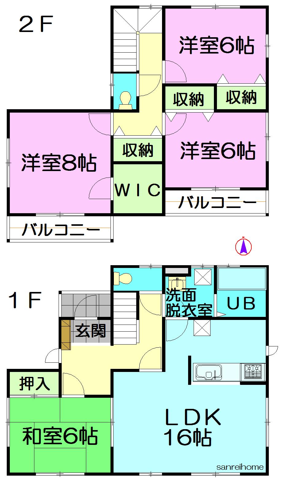 Floor plan. 28.8 million yen, 4LDK + S (storeroom), Land area 291.76 sq m , Building area 124.25 sq m