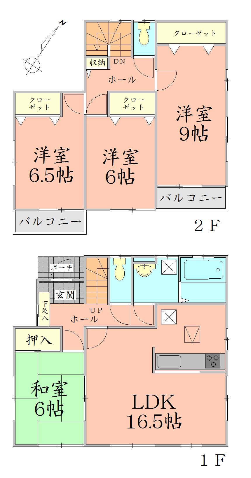Floor plan. 33,300,000 yen, 4LDK, Land area 175.35 sq m , Building area 105.99 sq m
