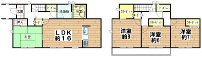 Floor plan. 27,800,000 yen, 4LDK+S, Land area 183.13 sq m , Building area 106.82 sq m