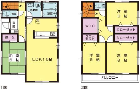 Floor plan. (1 Building), Price 25,800,000 yen, 4LDK, Land area 151.39 sq m , Building area 105.99 sq m