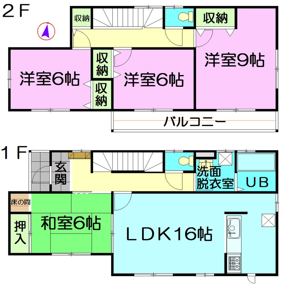 Floor plan. (Building 2), Price 50,800,000 yen, 4LDK, Land area 167.87 sq m , Building area 105.98 sq m