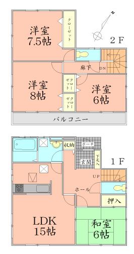 Floor plan. 33,300,000 yen, 4LDK, Land area 170.08 sq m , Building area 105.16 sq m