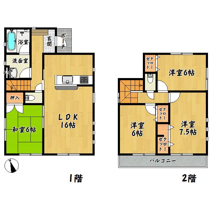 Floor plan. 27,900,000 yen, 4LDK, Land area 162.24 sq m , Building area 93.15 sq m, Aoba-ku, Kabira first 1 Building
