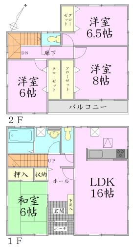Floor plan. 33,800,000 yen, 4LDK, Land area 173.67 sq m , Building area 105.98 sq m