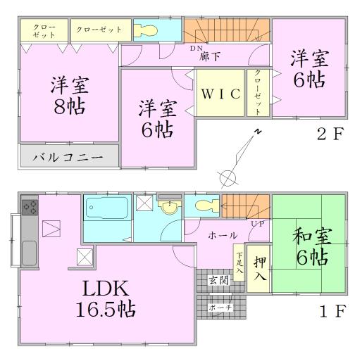 Floor plan. 33,500,000 yen, 4LDK + S (storeroom), Land area 175.61 sq m , Building area 105.99 sq m
