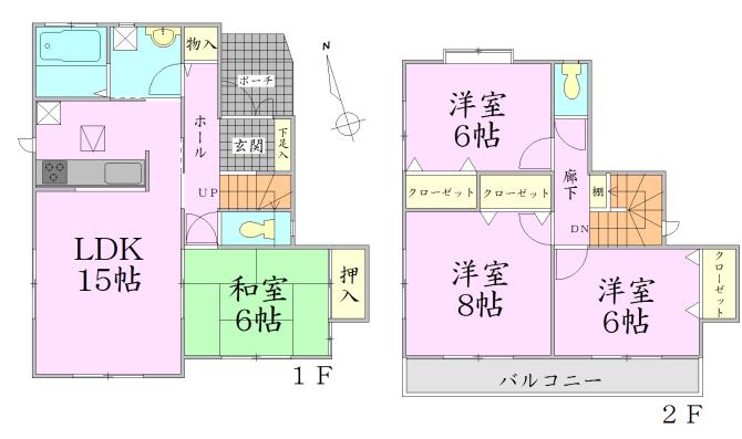 Floor plan. 19.6 million yen, 4LDK, Land area 129.65 sq m , Building area 99.36 sq m
