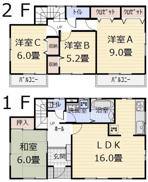 Floor plan. 26.2 million yen, 4LDK, Land area 193.07 sq m , Building area 102.67 sq m