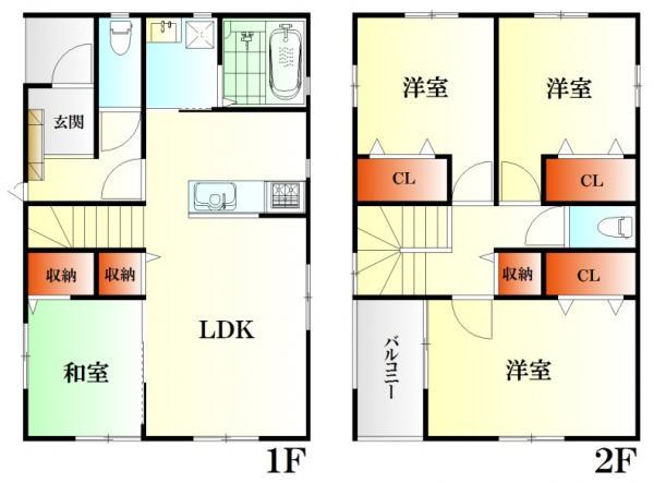 Floor plan. 27.3 million yen, 4LDK, Land area 173.47 sq m , Building area 101.25 sq m