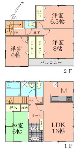 Floor plan. 33,300,000 yen, 4LDK, Land area 175.58 sq m , Building area 104.33 sq m