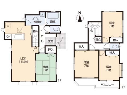 Floor plan. 18 million yen, 4LDK, Land area 186.69 sq m , Building area 98.12 sq m floor plan