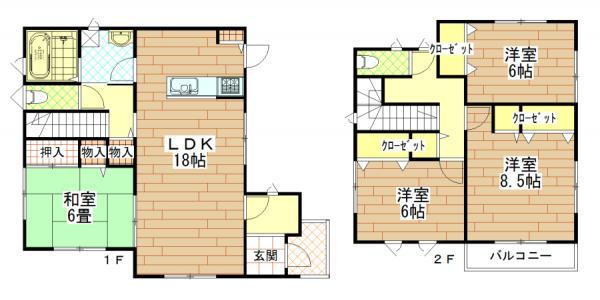 Floor plan. 25,800,000 yen, 4LDK, Land area 156.5 sq m , Building area 111.16 sq m