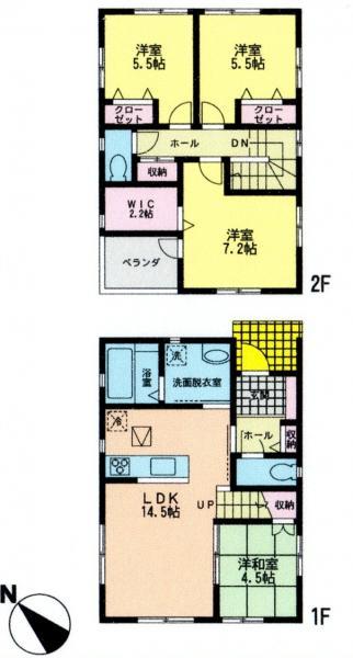 Floor plan. 27,200,000 yen, 4LDK, Land area 190.11 sq m , Building area 95.62 sq m