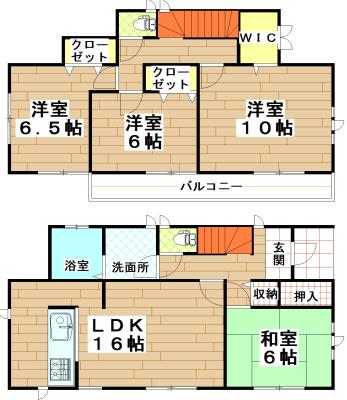 Floor plan. 23.8 million yen, 4LDK, Land area 202.51 sq m , Building area 105.99 sq m