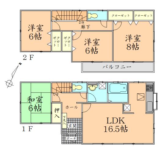 Floor plan. 34 million yen, 4LDK + S (storeroom), Land area 175.35 sq m , Building area 105.99 sq m