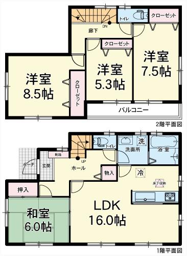 Floor plan. (4 Building), Price 28.8 million yen, 4LDK, Land area 291.71 sq m , Building area 105.98 sq m