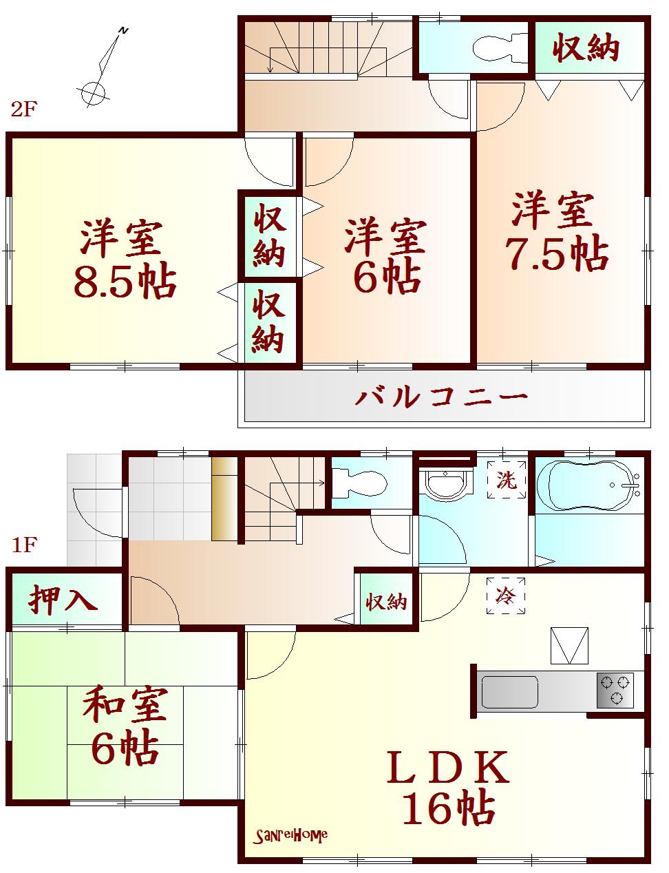 Floor plan. (17 Building), Price 34,300,000 yen, 4LDK, Land area 170.29 sq m , Building area 105.15 sq m