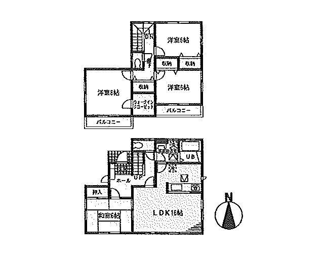 Floor plan. (3 Building), Price 28.8 million yen, 4LDK, Land area 291.75 sq m , Building area 105.99 sq m