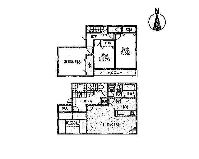 Floor plan. (4 Building), Price 28.8 million yen, 4LDK, Land area 291.71 sq m , Building area 105.98 sq m