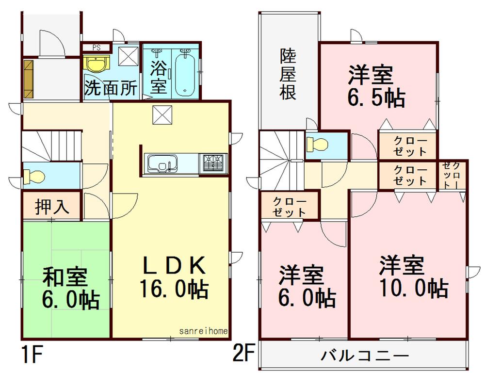 Floor plan. 27,800,000 yen, 4LDK, Land area 158 sq m , Building area 105.16 sq m
