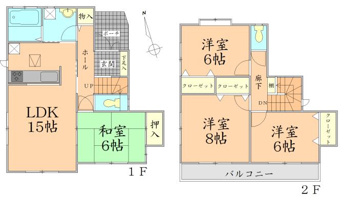Floor plan. 19.6 million yen, 4LDK, Land area 129.65 sq m , Building area 99.36 sq m