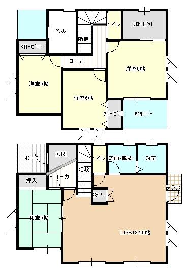 Floor plan. 33 million yen, 4LDK+S, Land area 207.54 sq m , Building area 110.96 sq m