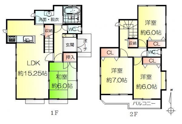 Floor plan. 18 million yen, 4LDK, Land area 186.69 sq m , Building area 98.12 sq m