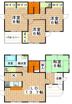 Floor plan. 26,900,000 yen, 4LDK, Land area 179.83 sq m , Building area 109.29 sq m