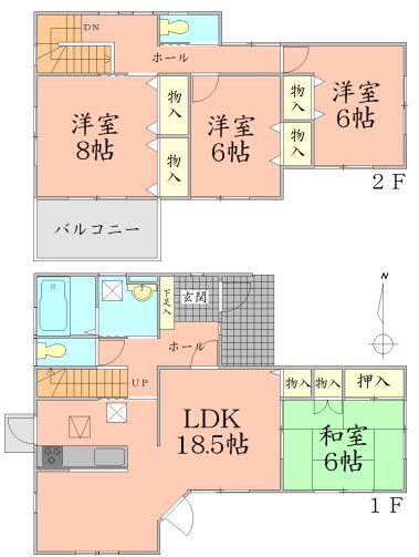 Floor plan. 26,800,000 yen, 4LDK, Land area 226.36 sq m , Building area 113.03 sq m