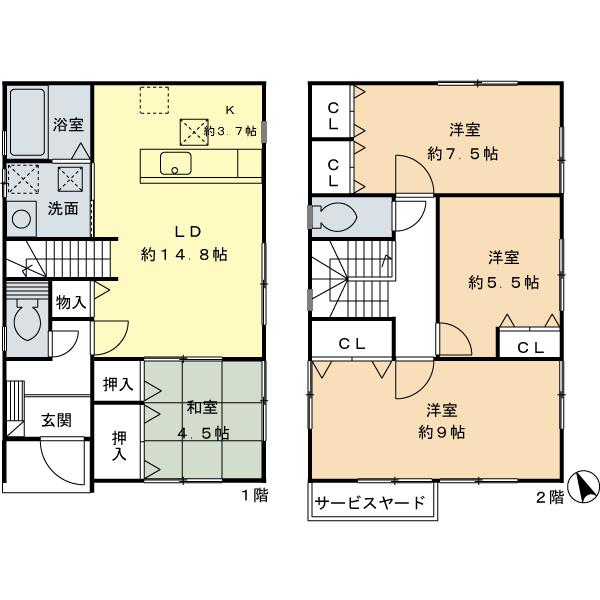 Floor plan. 35,800,000 yen, 4LDK, Land area 117.58 sq m , Building area 97.7 sq m reference partition plan You can change to the floor plan of your request. For more information please contact us.