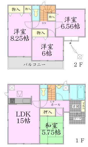 Floor plan. 28.5 million yen, 4LDK, Land area 130.53 sq m , Building area 98.33 sq m