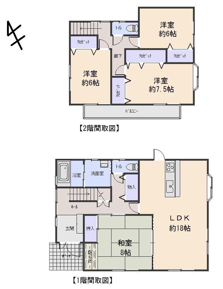 Floor plan. 28,900,000 yen, 4LDK, Land area 175.27 sq m , Building area 117.58 sq m