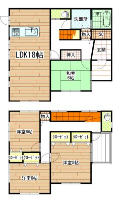 Floor plan. 33,800,000 yen, 4LDK, Land area 156.74 sq m , Building area 116.76 sq m