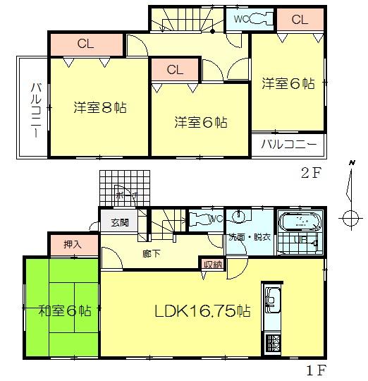 Floor plan. 30.5 million yen, 4LDK, Land area 151.7 sq m , Building area 105.16 sq m