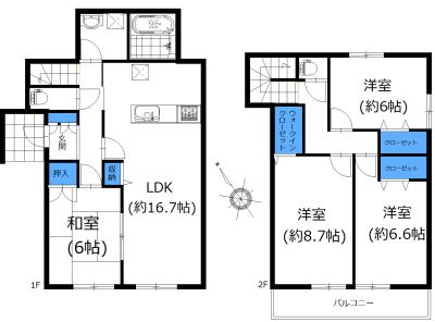 Floor plan. 25,800,000 yen, 4LDK, Land area 169.56 sq m , Building area 105.16 sq m