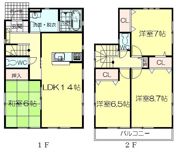 Floor plan. 22,900,000 yen, 4LDK, Land area 122.92 sq m , Building area 97.2 sq m