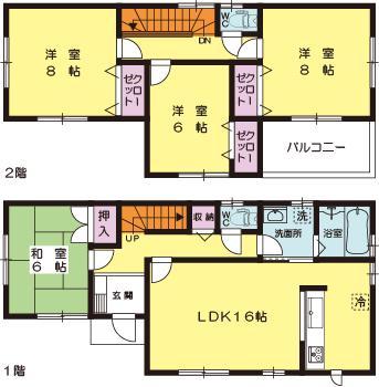 Floor plan. (1 Building), Price 32 million yen, 4LDK, Land area 132.45 sq m , Building area 105.99 sq m