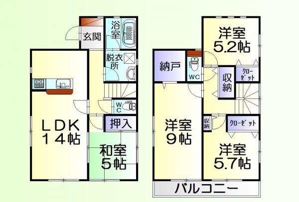 Floor plan. 23,900,000 yen, 4LDK, Land area 149.79 sq m , Building area 95.17 sq m